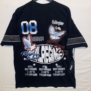 Bloom Nostalgia Oversized T-Shirt Striped Sleeve American Classic Black L Jersey